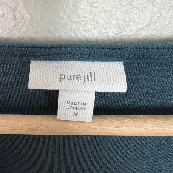 J. Jill Pure Jill Women's Medium Ocean Blue Velour Long Sleeve V-Neck Tunic Top - Picture 3 of 7